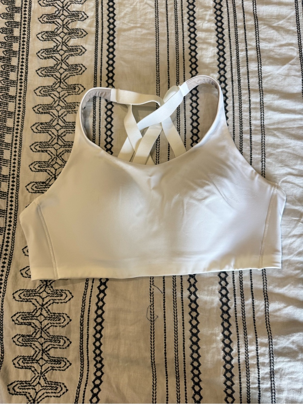 lululemon athletica White Crisscross Strappy Sports Bra